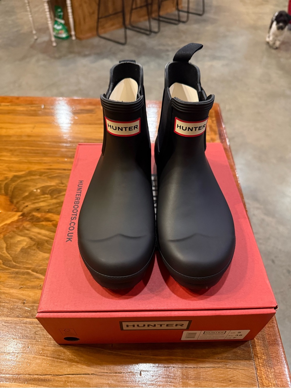 Hunter Kids Black Chelsea Short Rain Boots